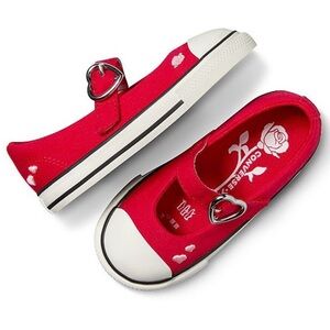 Converse All Star Dainty Embroidered Roses and Heart Mary Jane Baby/Toddler5 NWT